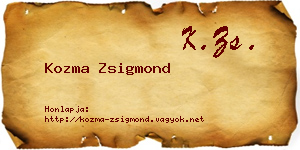 Kozma Zsigmond névjegykártya