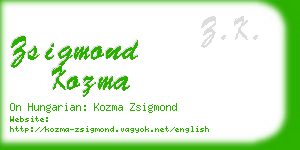 zsigmond kozma business card